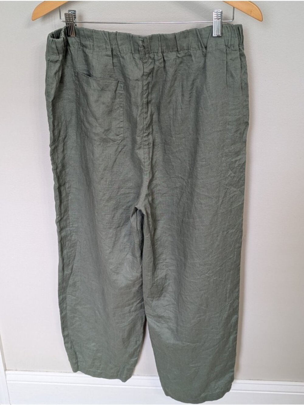 Quince 100% European Linen Pants Womens Large Green Sustainable Eco Capsule - Picture 4 of 8